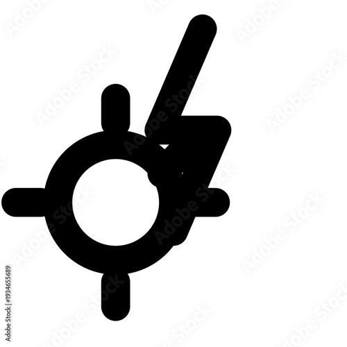 Automation lightning icon, minimal line workflow symbol, vector SVG