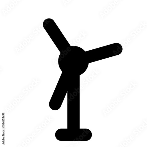 Wind turbine icon, minimal line renewable energy symbol, vector SVG