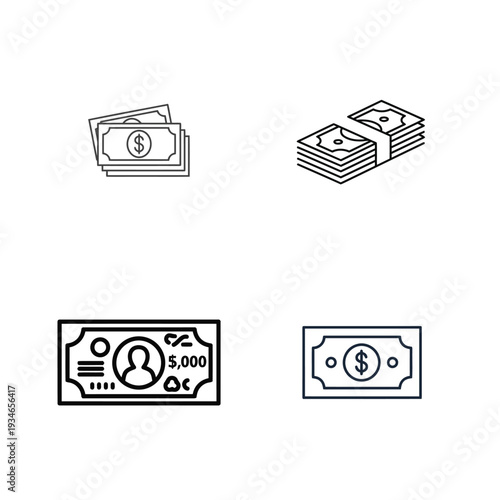 Various money including bills and stacks dollars currency