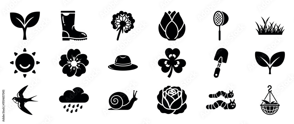 Obraz premium Plant and nature icons showing seedlings and garden elements