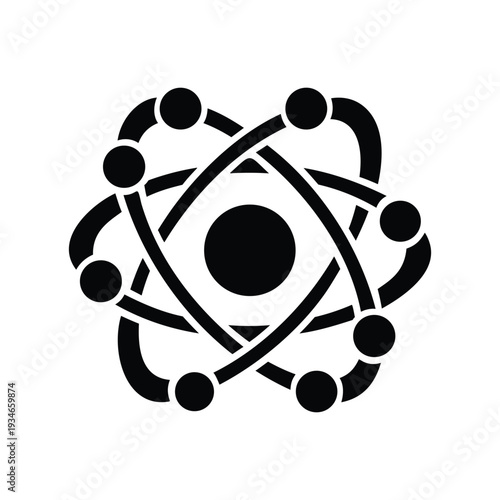 Atom symbol icon vector, science atomic structure illustration
