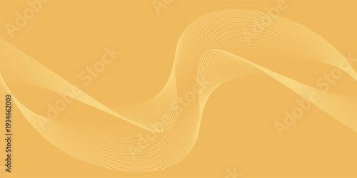 Abstract background with lines and waves. Medium banner size. Element for design isolated. Vector background for brochure, booklet, flyer, poster. Orange and yellow gradient