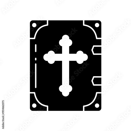 Holy bible with christian cross vector icon