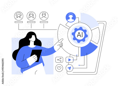 AI Content Recommendation abstract concept vector illustration.