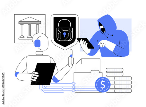 AI Fraud Detection in Banking abstract concept vector illustration.
