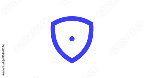 Blue Shield Icon with Dot - Security Protection Safety Data Privacy.