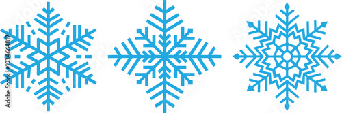 Snowflake icon collection vector, winter snow symbol illustration
