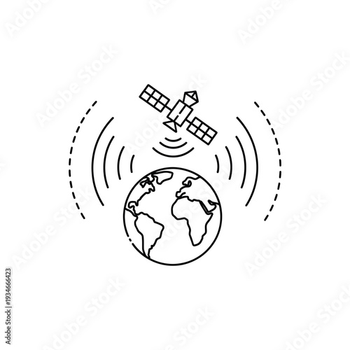 Satellite Transmitting Signals to Earth.