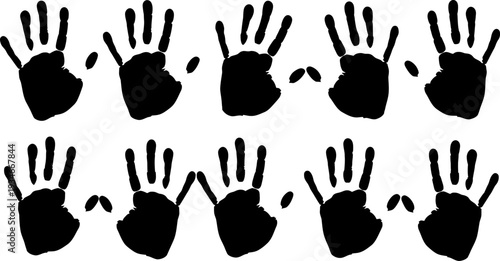 A silhouette of multiple hands raised in the air possibly for a greeting or celebration featuring a silhouette