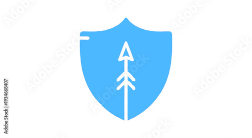 Shield with Upward Arrow Icon Security Protection Growth Success.