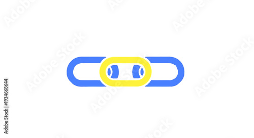 blue chain link icon with yellow center.
