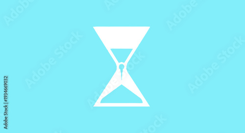 Hourglass on light blue background time passing deadline.
