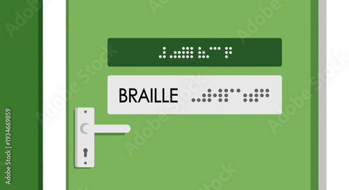 Braille Door Sign Indicating Accessibility and Inclusivity For Visually Impaired Persons