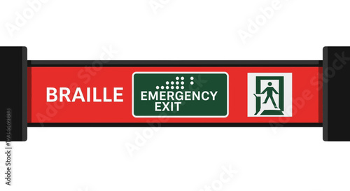 Braille Emergency Exit Sign, Accessibility and Safety Guidance, Providing Clear Direction