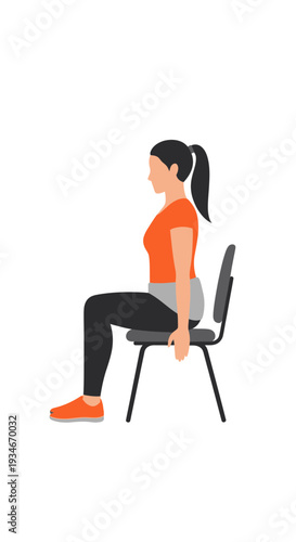 Chair Exercise Demonstration Featuring a Woman in Athletic Attire for Home Fitness Regimen