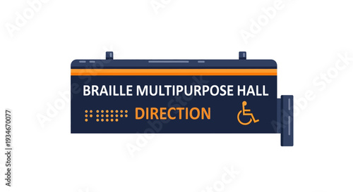 Braille Multipurpose Hall Sign Indicating Direction for People with Disabilities