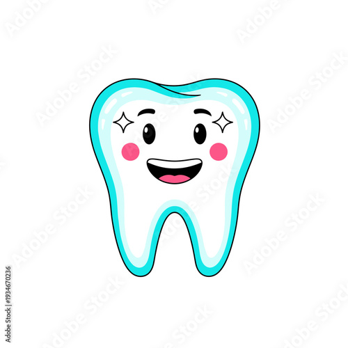 Cheerful Animated Tooth Illustration for Dental Health Awareness and Healthcare Communication