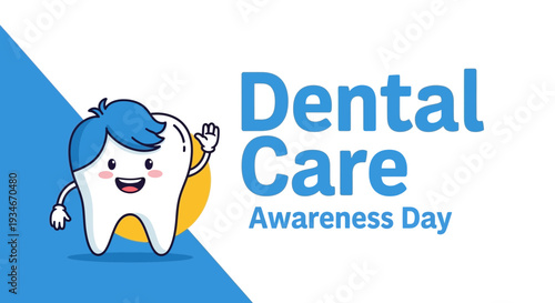 Cheerful Dental Hygiene Mascot for Dental Care Awareness Day Promoting Oral Health