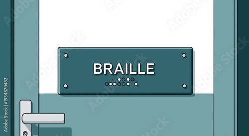 Braille Signage on Door Illustrates Accessibility and Inclusivity for Visually Impaired Persons