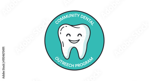 Cheerful Dental Program Logo for Community Outreach Promoting Oral Health and Wellbeing