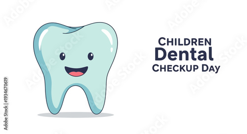 Cheerful Illustration for Children's Dental Health Day With a Smiling Tooth Character