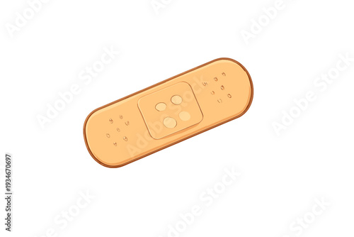 Bandage on a white surface showing a simple design with dots and lines