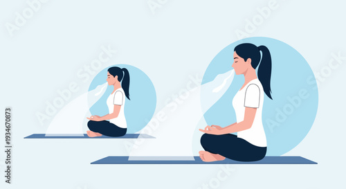 Breathing Exercise: Meditative Practice for Relaxation and Mental Wellbeing Visualization