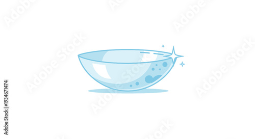 Clean And Shiny Contact Lens Illustration Showing Optical Health In A Modern Style