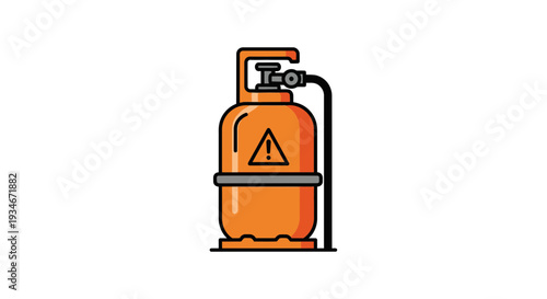 Cartoon Style Propane Tank Illustration Depicting Risk and Safety Precautions