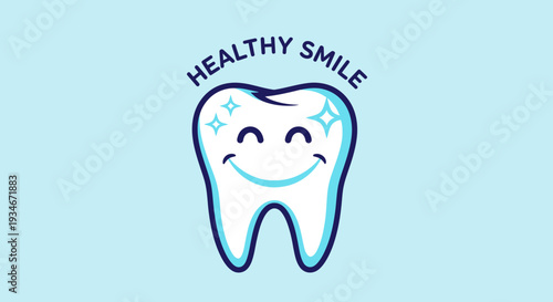 Cartoon Smiling Tooth Showing Healthy and Radiant, a Symbol of Good Dental Care