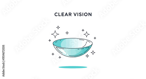 Clear Vision and Contact Lens Illustration Representing Healthy Eyes and Perfect Sight
