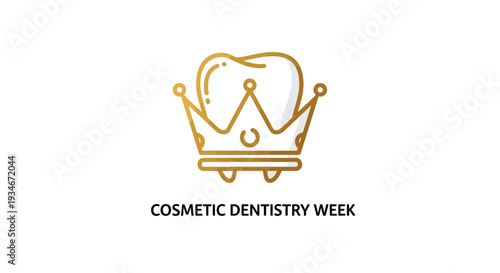 Celebrate Cosmetic Dentistry Week: Illustrative Golden Tooth And Crown Design