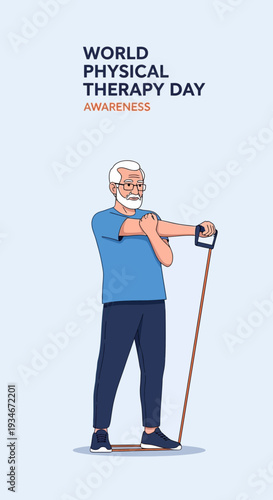 Celebrating World Physical Therapy Day: A Senior Citizen Engaged in Exercise and Wellness