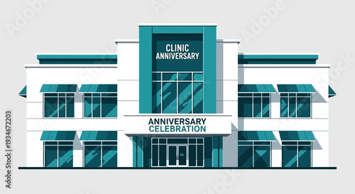 Clinic Anniversary Celebration: A Modern Illustration for Healthcare Related Occasions