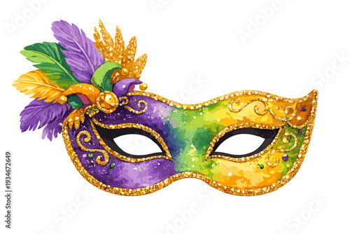 Colorful mask with feathers and decorations for festival or party