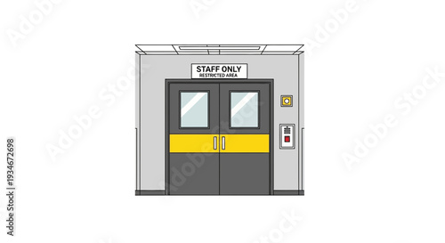 Closed Staff Only Door Illustration Representing Restricted Access And Security