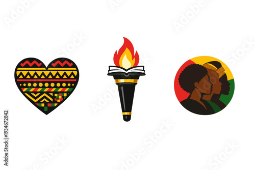 Colorful symbols representing culture unity and knowledge in a vibrant