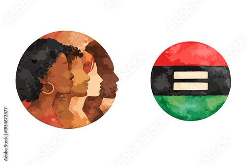 Women of diverse backgrounds show unity through art in a colorful