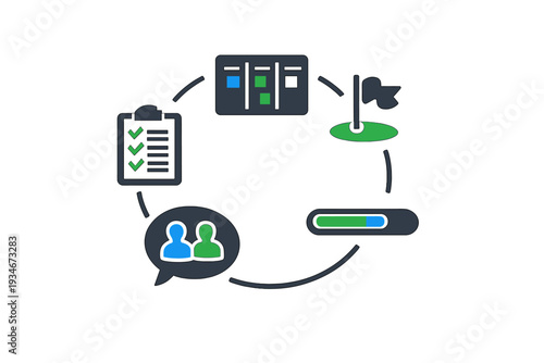 Team collaboration process flow for project management tasks