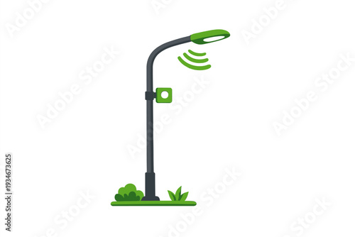 Smart street light with a green design and wireless technology in an