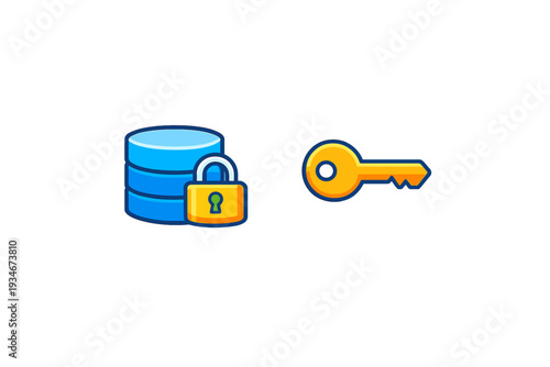 Data security with locked database and key for access control