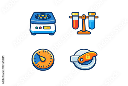 Laboratory equipment used for experiments on a worktable in a science