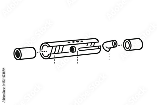 Diagram shows parts of a mechanical device with detailed view of