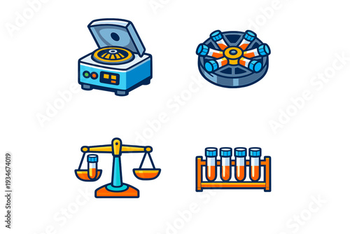 Laboratory equipment including a centrifuge rotor balance scale and