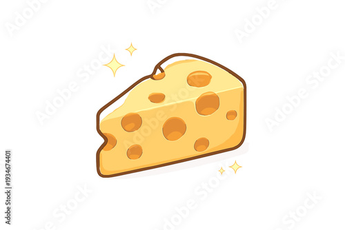 Cheese is shown with holes in it. The cheese appears yellow and has a
