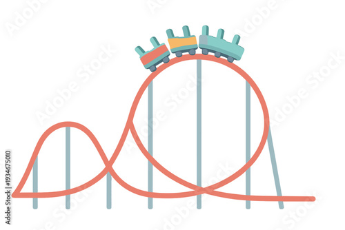 Roller coaster reaches top of track with riders excited and ready for