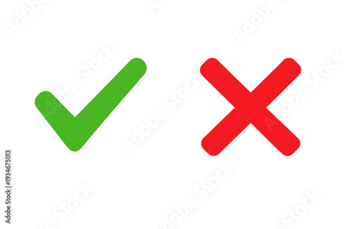 Marks indicate right and wrong choices in a simple format for