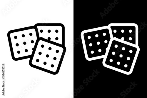 Crackers vector icon graphic isolated sketch illustration on white background.