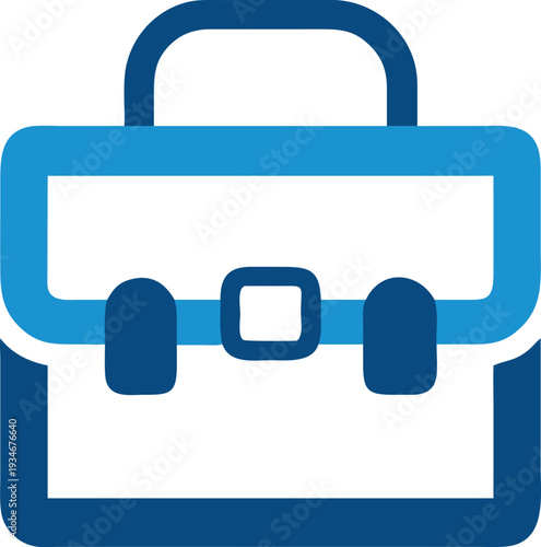 Business briefcase symbol in blue outlines a professional and organized career ahead