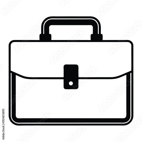 A classic black briefcase with handle and buckle details remains a timeless choice